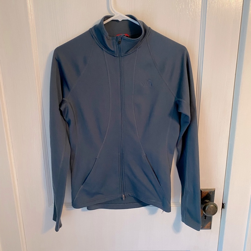 Blue gray North Face zip up